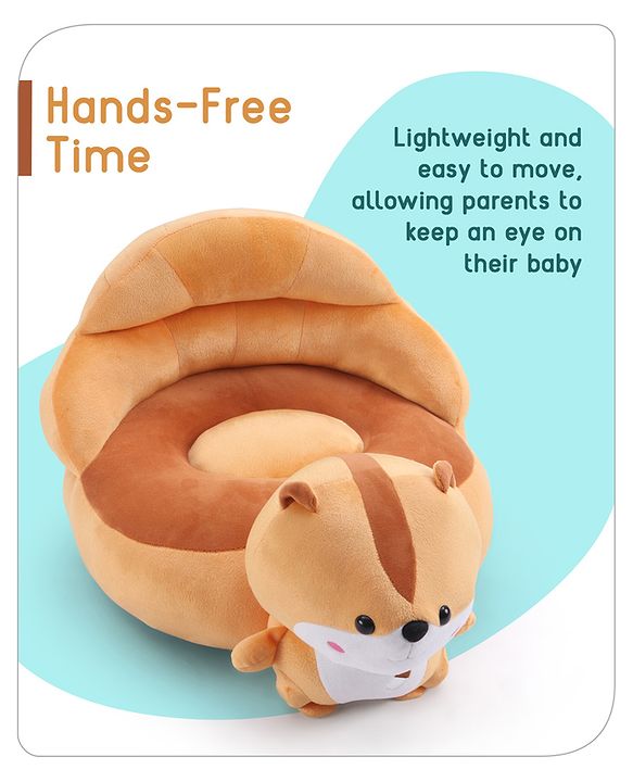 Babyhug Cat Shaped Soft Seat - Brown & White