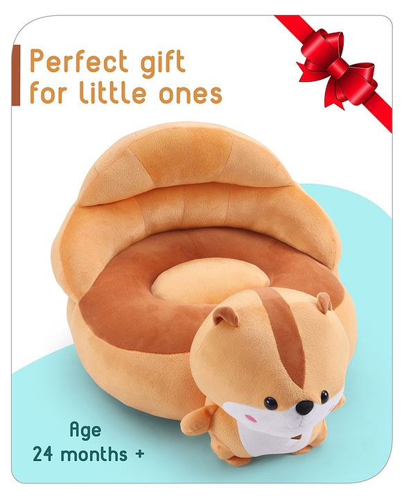 Babyhug Cat Shaped Soft Seat - Brown & White