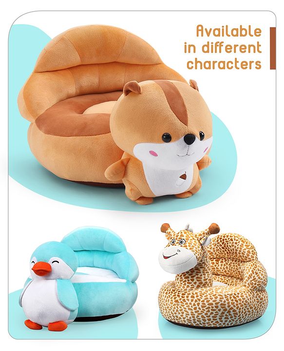 Babyhug Cat Shaped Soft Seat - Brown & White
