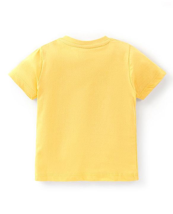 Babyhug Cotton Half Sleeves T-Shirts Pack of 7 with Crab & Boat Print - Yellow & Blue