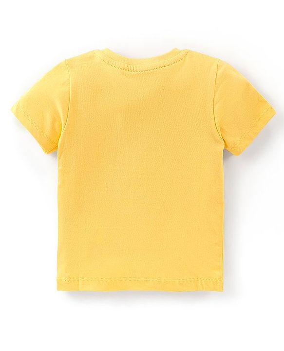 Babyhug Cotton Half Sleeves T-Shirts Pack of 7 with Crab & Boat Print - Yellow & Blue