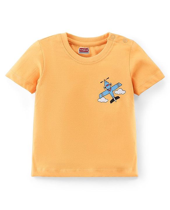 Babyhug Cotton Knit  Half Sleeves Plane Print T-Shirts Pack of 5 - Multicolor