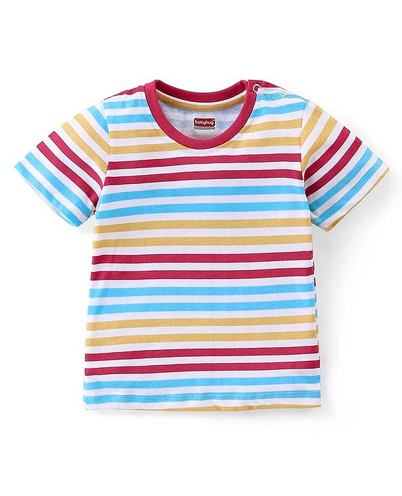 Babyhug Cotton Knit  Half Sleeves Plane Print T-Shirts Pack of 5 - Multicolor