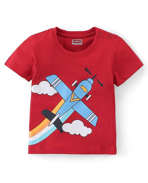 Babyhug Cotton Knit  Half Sleeves Plane Print T-Shirts Pack of 5 - Multicolor