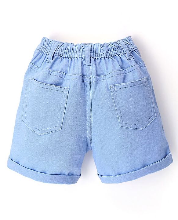 Babyhug Twill Woven Mid Thigh Shorts Boat Print - Blue