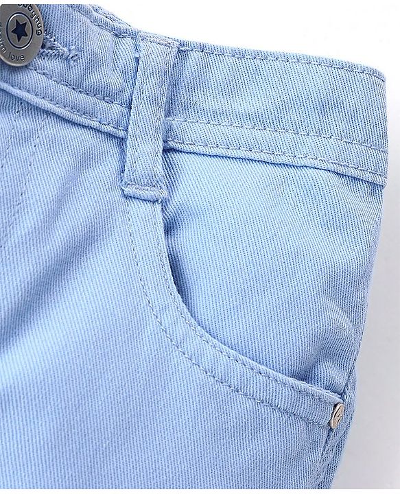 Babyhug Twill Woven Mid Thigh Shorts Boat Print - Blue