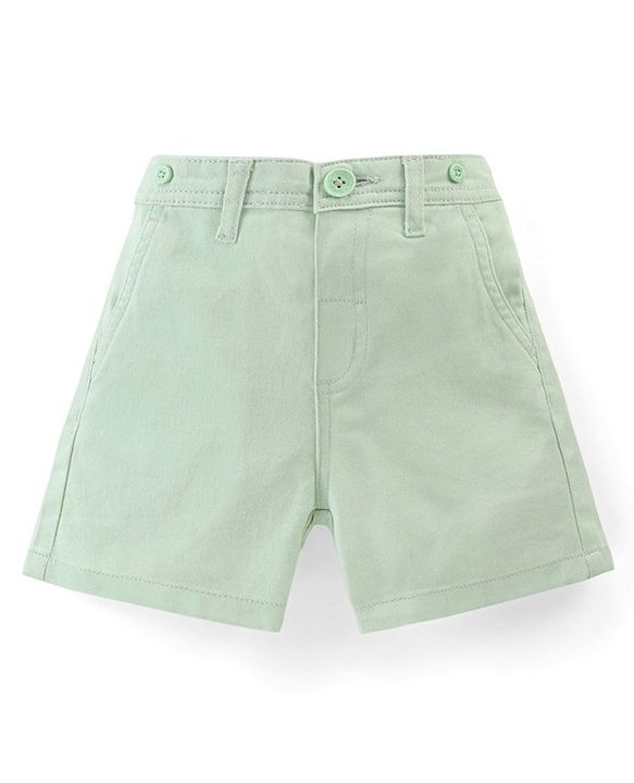 Babyhug Cotton Mid Thigh Shorts with Suspender - Blue