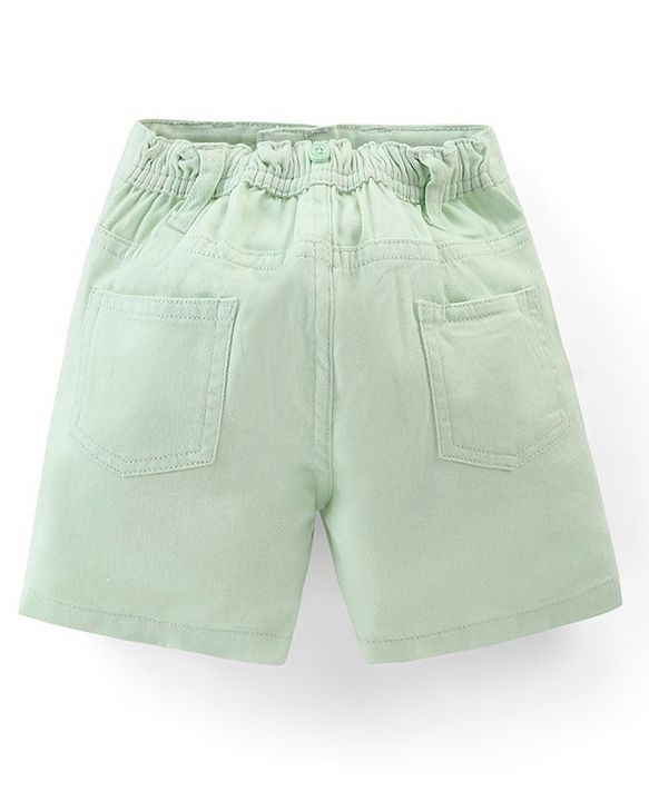 Babyhug Cotton Mid Thigh Shorts with Suspender - Blue