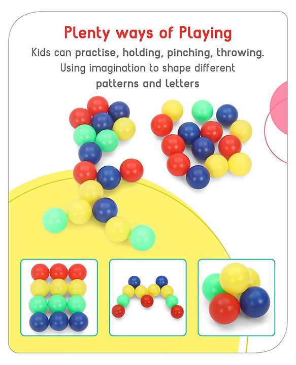 Babyhug 50 Pcs 7 cm Soft Plastic Ball Pack | BPA-Free Colorful Balls for Kids | Safe & Lightweight Play Balls for Ball Pits, Tents, Pools & Indoor Play |Soft-Edged |Multicolor Balls | BIS Certified