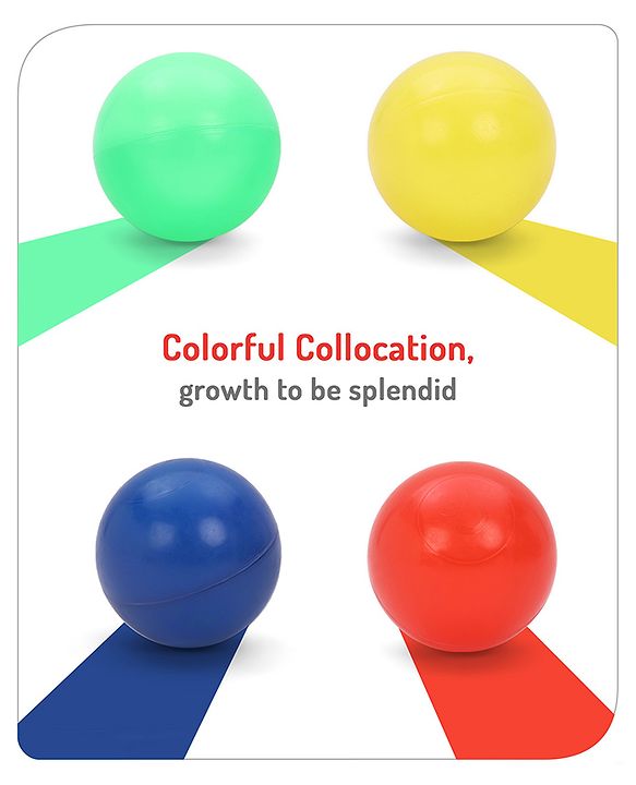 Babyhug 50 Pcs 7 cm Soft Plastic Ball Pack | BPA-Free Colorful Balls for Kids | Safe & Lightweight Play Balls for Ball Pits, Tents, Pools & Indoor Play |Soft-Edged |Multicolor Balls | BIS Certified