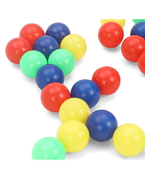 Babyhug 50 Pcs 7 cm Soft Plastic Ball Pack | BPA-Free Colorful Balls for Kids | Safe & Lightweight Play Balls for Ball Pits, Tents, Pools & Indoor Play |Soft-Edged |Multicolor Balls | BIS Certified