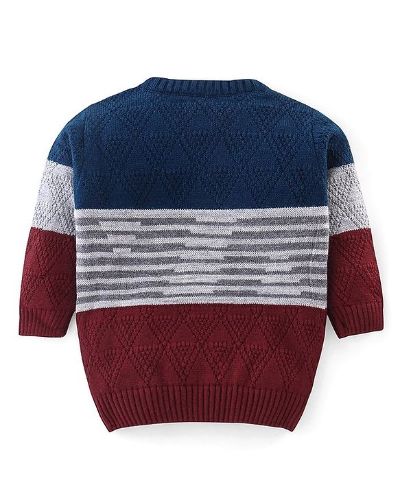 Babyhug Knit Full Sleeves Striped Design Sweater - Multicolor