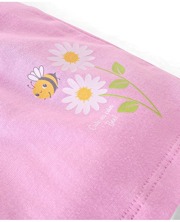 Babyhug Cotton Jersey Knit Mid Thigh Length Shorts Floral & Dot Print Pack of 3 - Pink Purple & Yellow