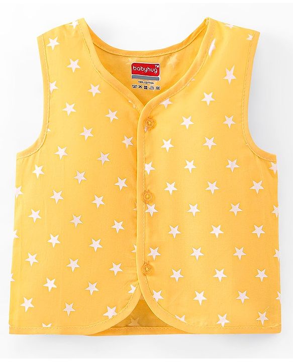 Babyhug 100% Cotton Woven Sleeveless Jhablas Star Print Pack of 5 - Pink Green & Blue