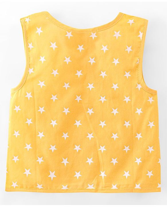 Babyhug 100% Cotton Woven Sleeveless Jhablas Star Print Pack of 5 - Pink Green & Blue
