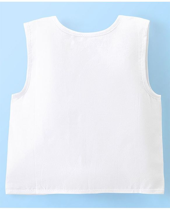 Babyhug 100% Cotton Sleeveless Front Open Jhabla Pack of 5 - White