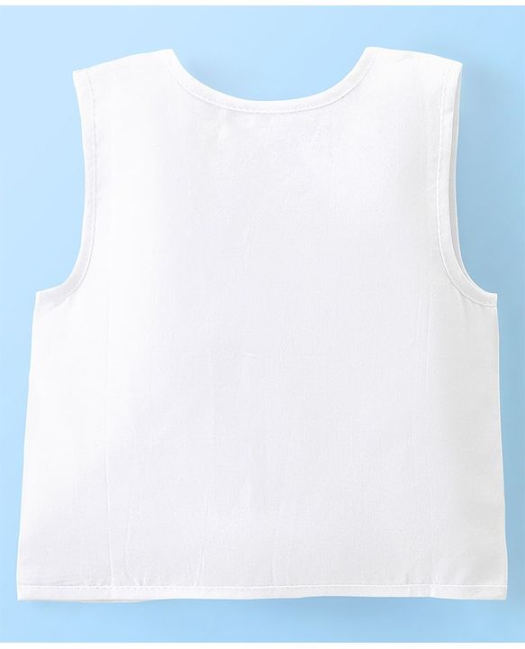 Babyhug 100% Cotton Sleeveless Front Open Jhabla Pack of 5 - White