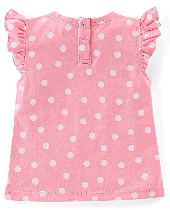 Babyhug 100% Cotton Half Sleeves Tee With Floral Graphics & Frill Detailing Pack Of 3- Peach & Purple