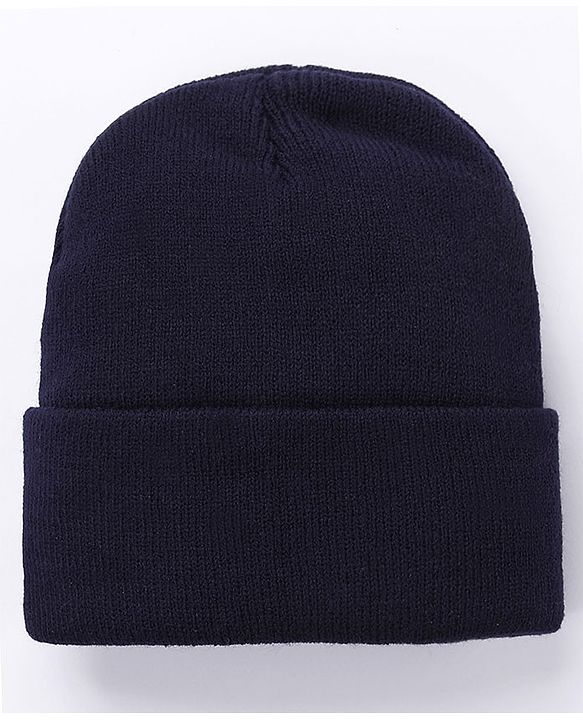 Babyhug  Woollen Cap Smiley Design Large Size - Navy Blue