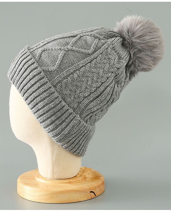 Babyhug Woolen Cap Grey - Diameter 11.5 cm