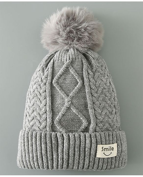 Babyhug Woolen Cap Grey - Diameter 11.5 cm