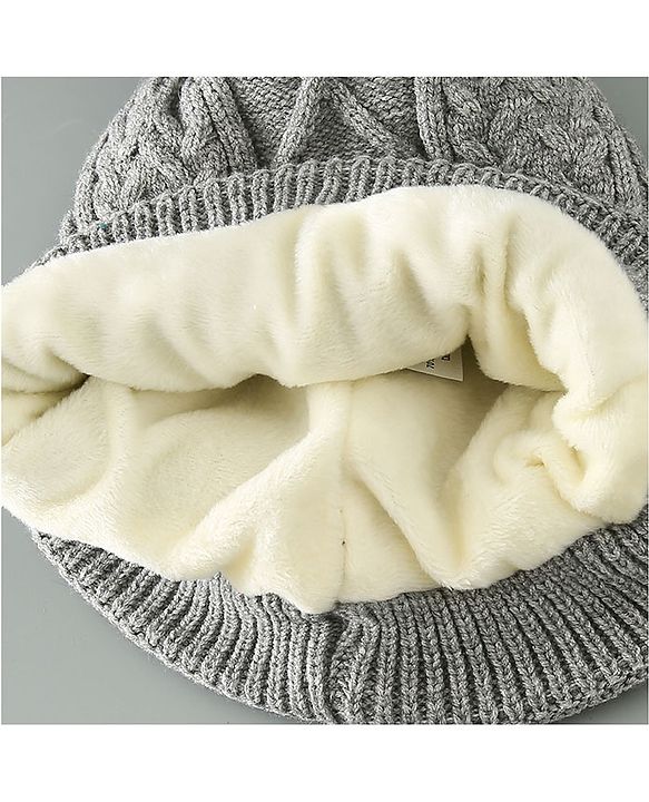 Babyhug Woolen Cap Grey - Diameter 11.5 cm