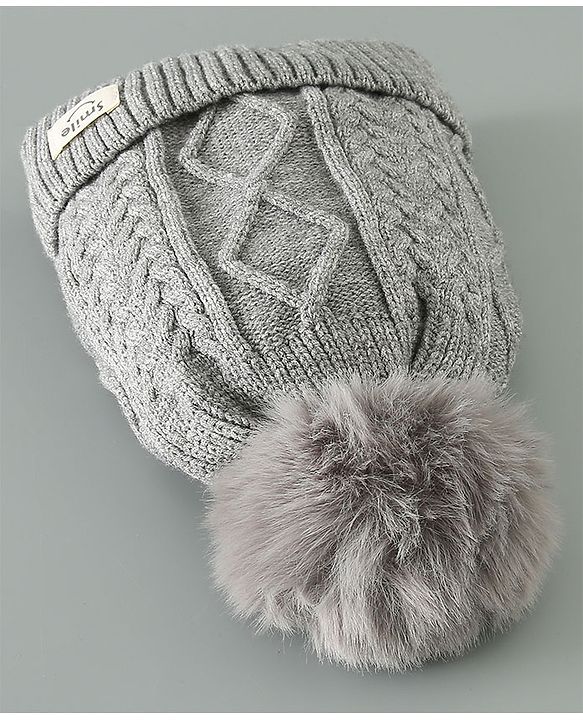 Babyhug Woolen Cap Grey - Diameter 11.5 cm