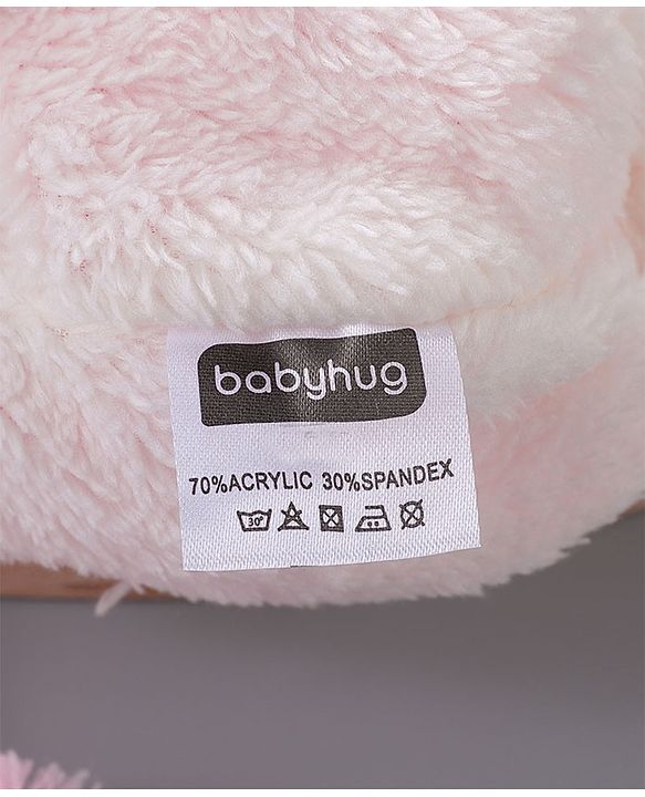 Babyhug Woollen Cap With  Bunny Design & Pompom - Pink