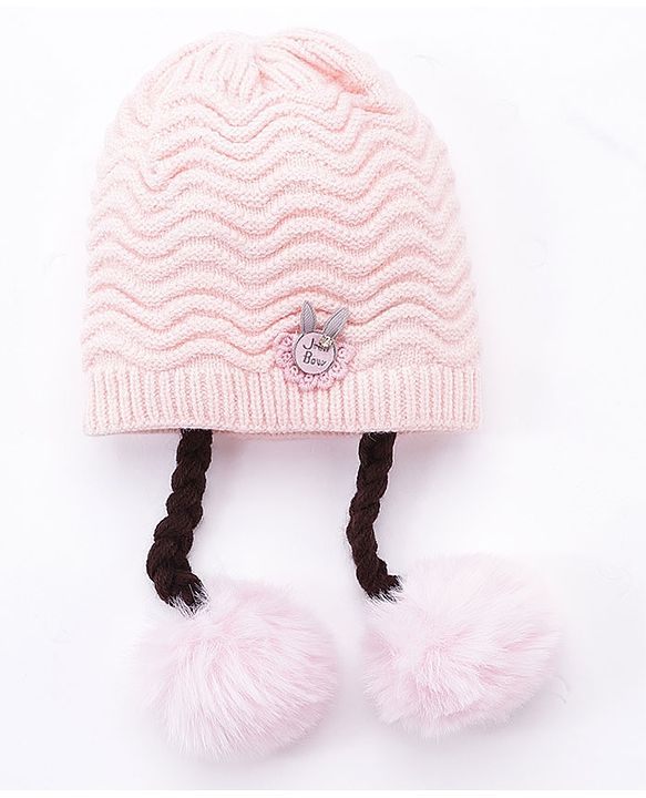 Babyhug Woollen Cap Chevron Design Small Size - Pink