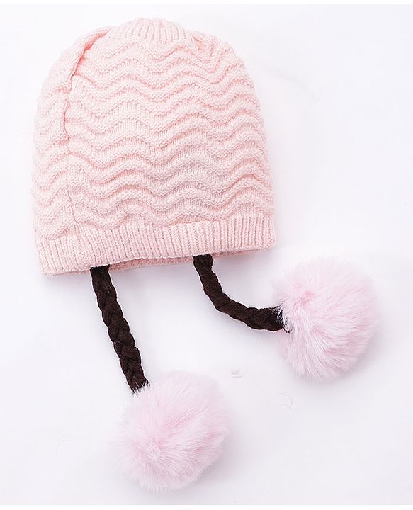 Babyhug Woollen Cap Chevron Design Small Size - Pink