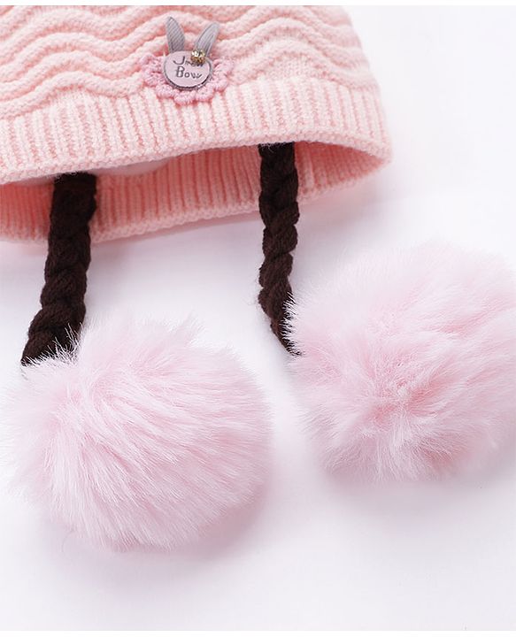 Babyhug Woollen Cap Chevron Design Small Size - Pink