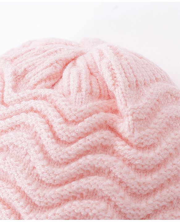 Babyhug Woollen Cap Chevron Design Small Size - Pink