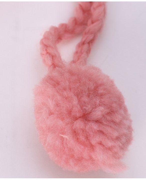 Babyhug Woollen Cap With  Kitten Design & Pompom - Yellow