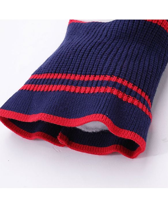 Babyhug Woollen Cap With Pompom & Gloves - Navy Blue