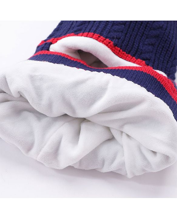 Babyhug Woollen Cap With Pompom & Gloves - Navy Blue