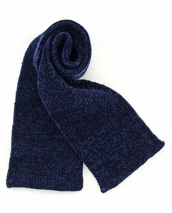 Babyhug Woollen Cap With Muffler & Gloves Solid Colour - Navy Blue