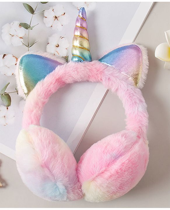 Babyhug Ear Muff with Unicorn Design - Multicolour