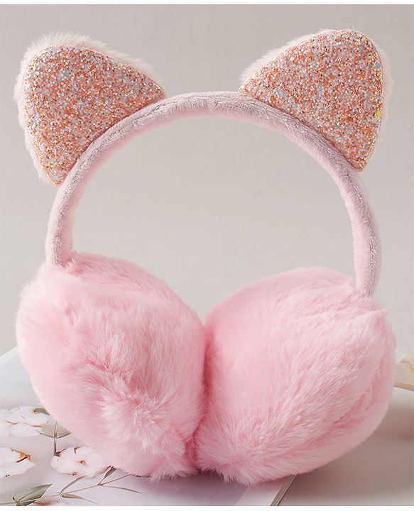 Babyhug Ear Muff Kitty Design - Pink