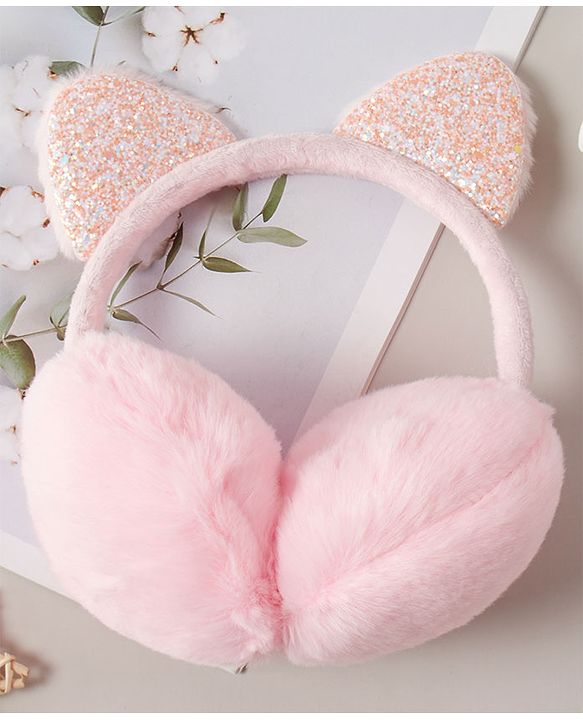Babyhug Ear Muff Kitty Design - Pink