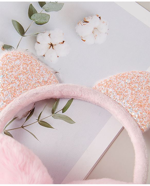 Babyhug Ear Muff Kitty Design - Pink