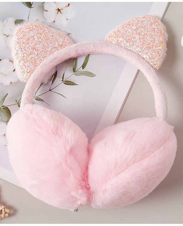 Babyhug Ear Muff Kitty Design - Pink