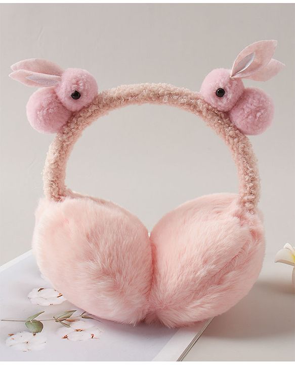 Babyhug Ear Muffs with Rabbit Design - Pink