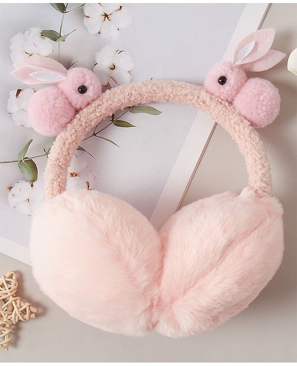 Babyhug Ear Muffs with Rabbit Design - Pink