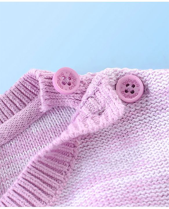 Babyhug Knit Full Sleeves Butterfly Sequined Sweater - Pink