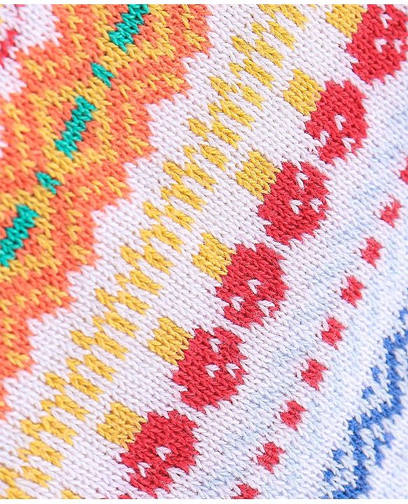Babyhug 100% Cotton Full Sleeves Chevron Design Sweater - Multicolor