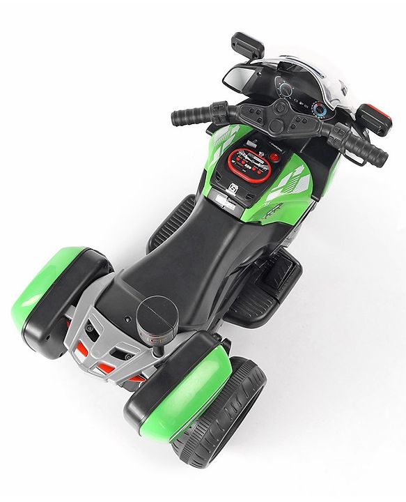Babyhug Battery Operated Three Wheel Ride on Bike  Green | With Music & Lights| Pre-loaded Music with USB & AUX| Easy to Assemble| Comfortable Seat| Easy to Operate| Rechargeable Battery