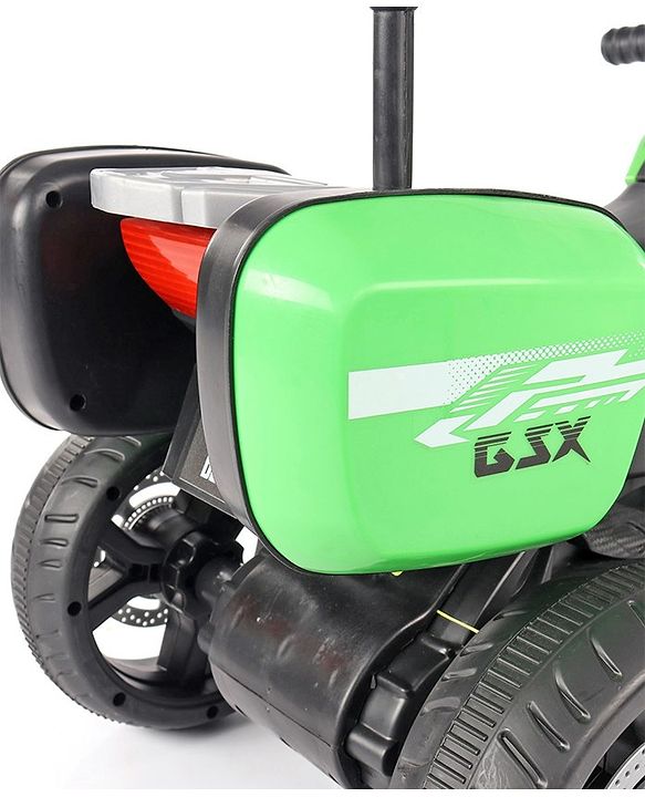 Babyhug Battery Operated Three Wheel Ride on Bike  Green | With Music & Lights| Pre-loaded Music with USB & AUX| Easy to Assemble| Comfortable Seat| Easy to Operate| Rechargeable Battery
