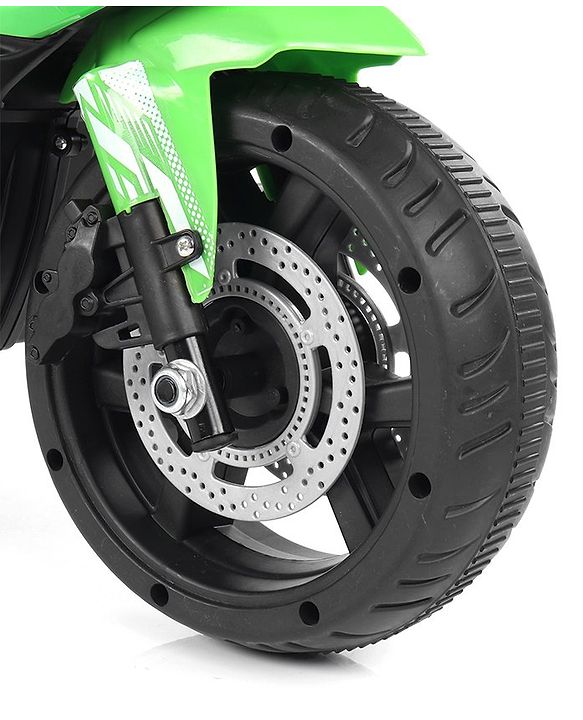 Babyhug Battery Operated Three Wheel Ride on Bike  Green | With Music & Lights| Pre-loaded Music with USB & AUX| Easy to Assemble| Comfortable Seat| Easy to Operate| Rechargeable Battery