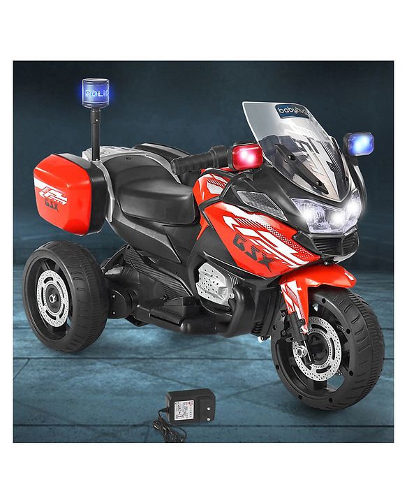 Babyhug Battery Operated Three Wheel Ride on Bike  Red | With Music & Lights| Pre-loaded Music with USB & AUX| Easy to Assemble| Comfortable Seat| Easy to Operate| Rechargeable Battery