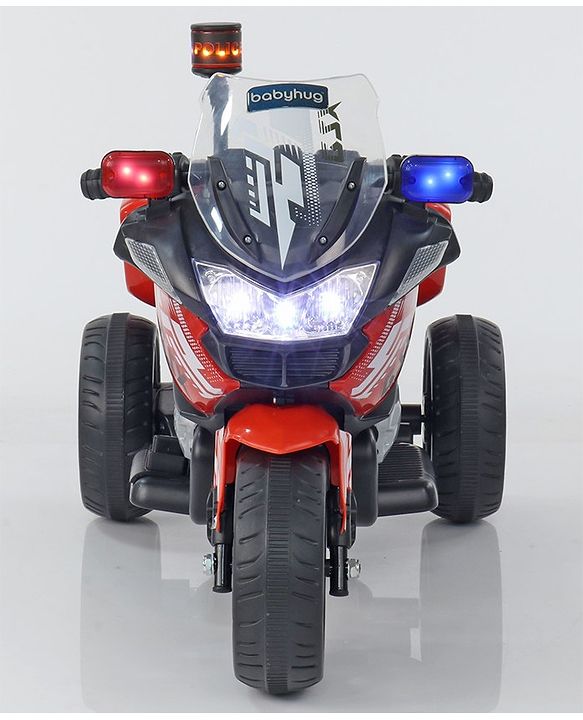 Babyhug Battery Operated Three Wheel Ride on Bike  Red | With Music & Lights| Pre-loaded Music with USB & AUX| Easy to Assemble| Comfortable Seat| Easy to Operate| Rechargeable Battery